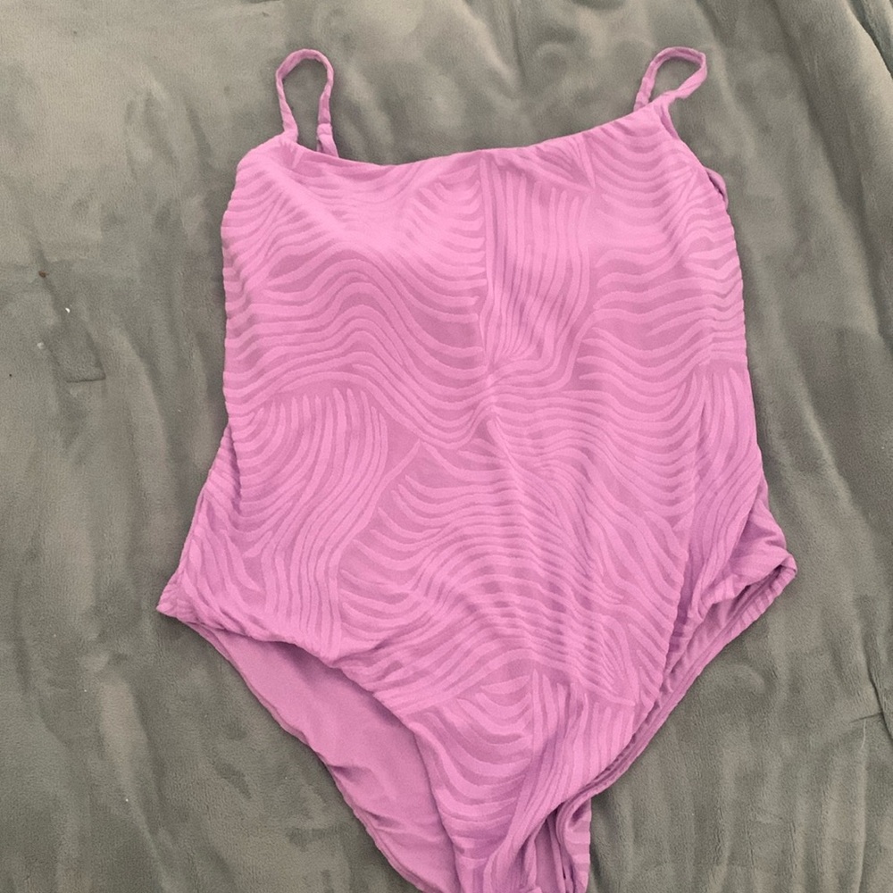 Purple one piece bathing suit
